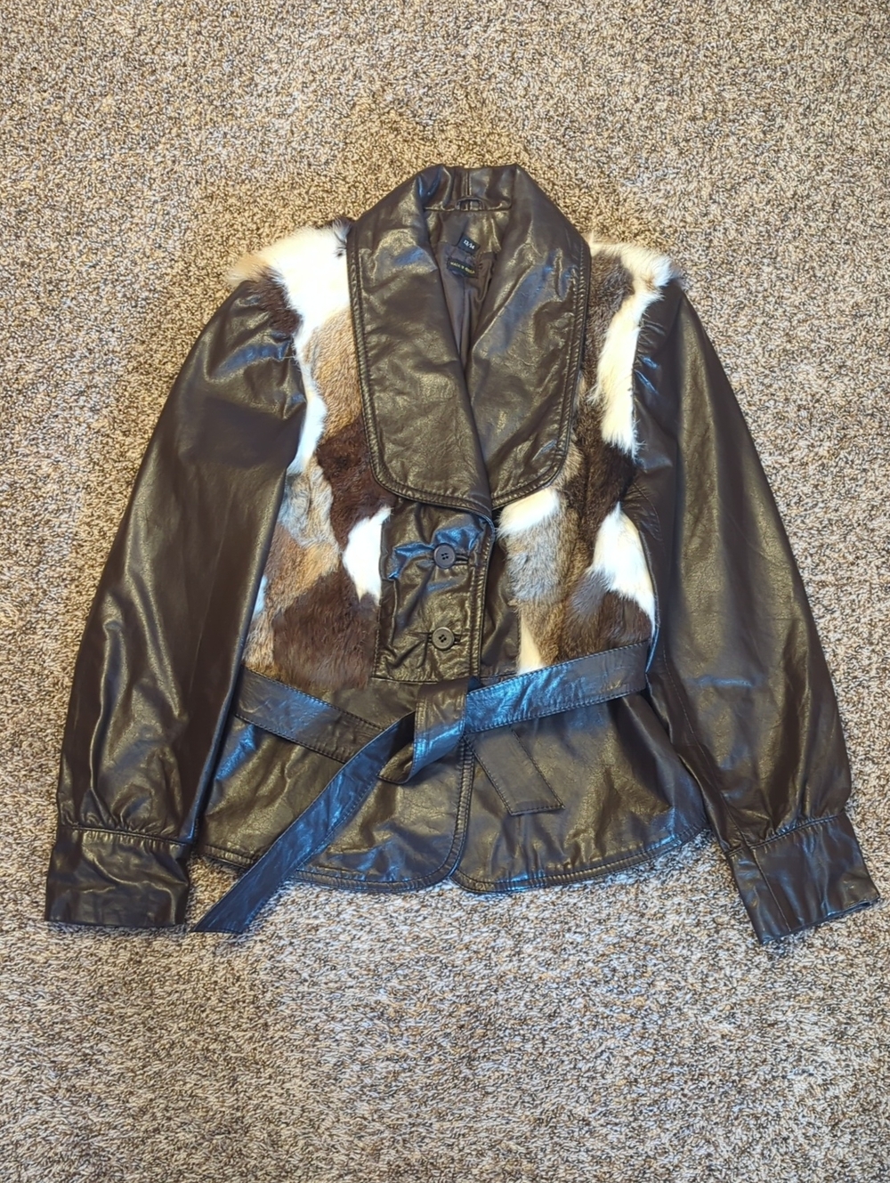 Vintage Sears Leather With Fur Patchwork